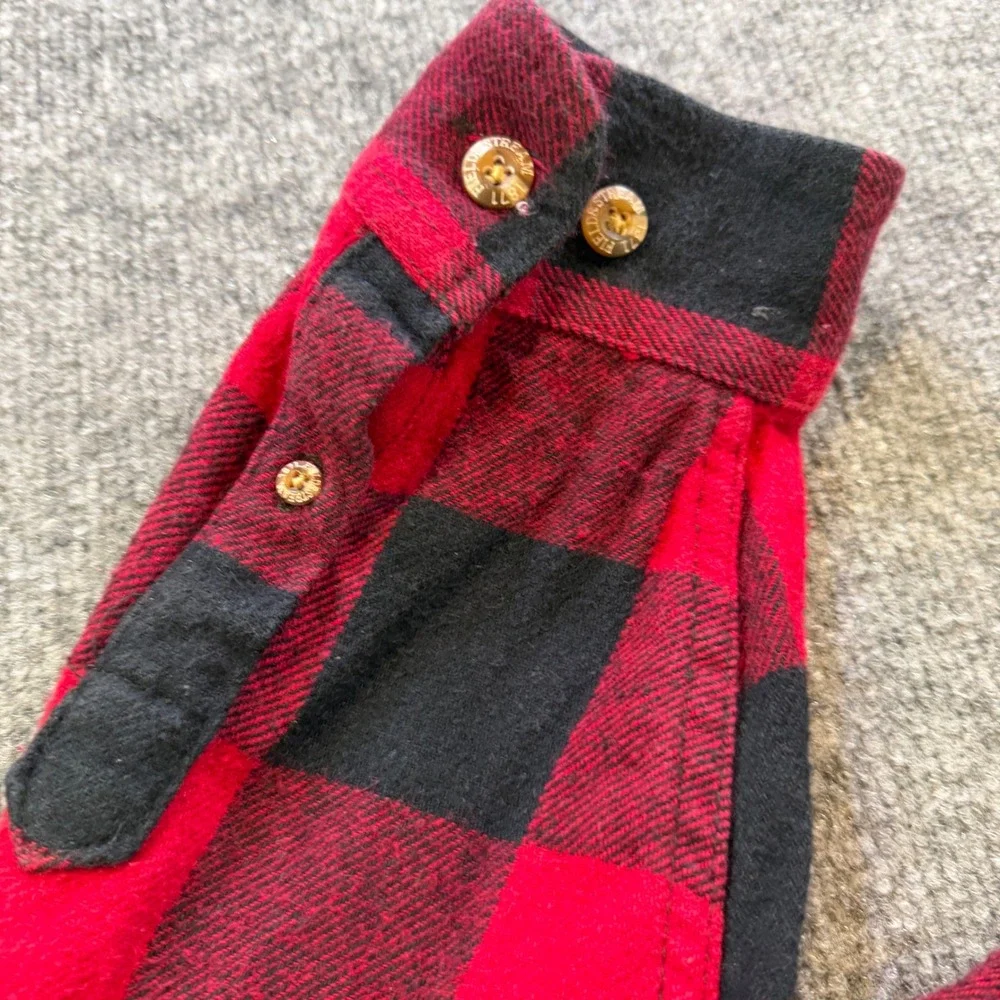 Vintage Field & Stream Men XL Red Black Buffalo Plaid Flannel Button Down Cotton